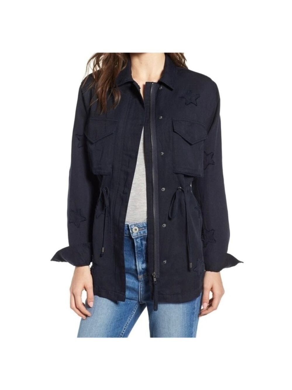 Rails Lancaster trooper military utility Jacket In Indigo Stars size XS